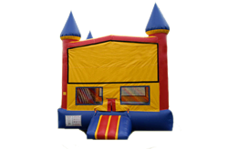 Colorful inflatable bounce house for backyard parties