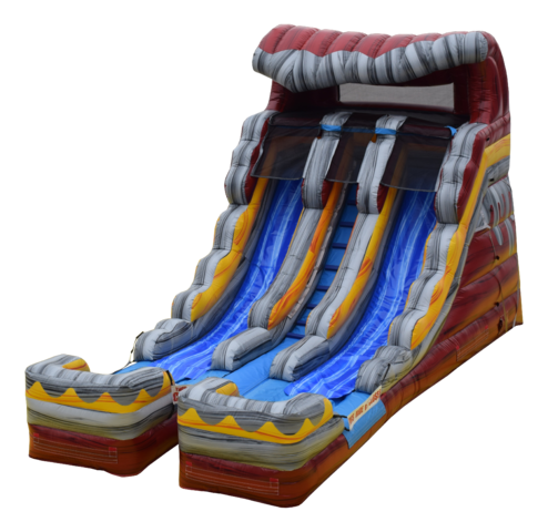 16 foot volcano double lane marble red water slide